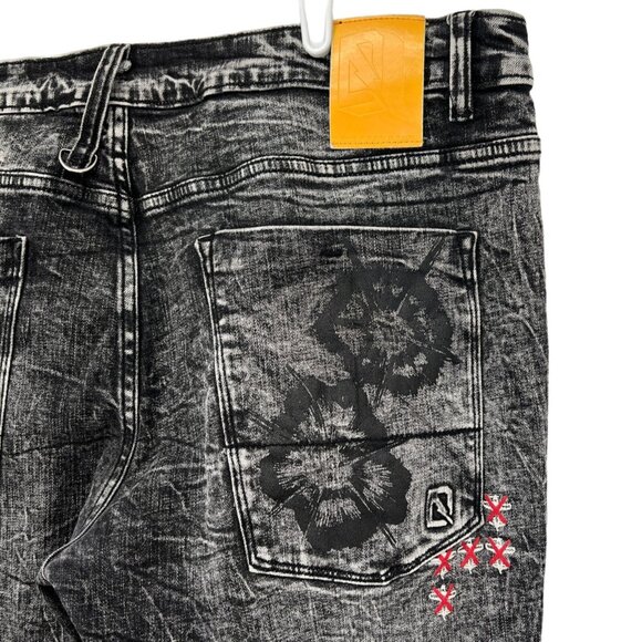 Dreamland Men's Denim Jeans Size 38 Maneuver Pierced Rinse Black 1st Gen - Picture 8 of 11